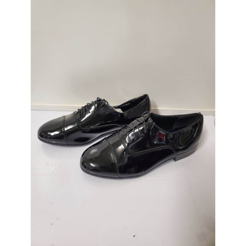 Perry Ellis Men's Black Evening Patent Oxford Size 10M